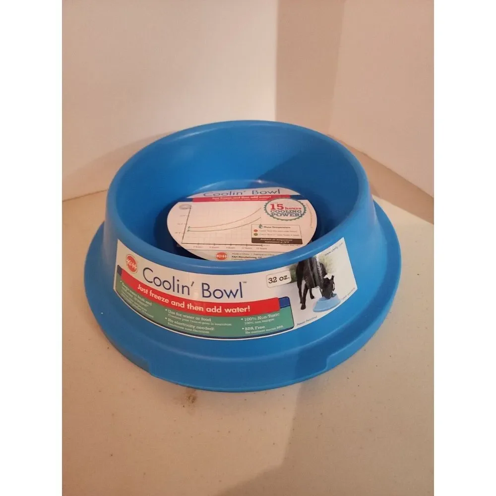 K&H Pet Products Coolin' Pet Bowl 32 oz. Blue 10.5